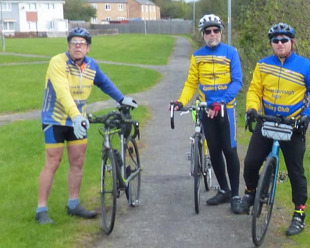 Trevor Halstead, Geoff Garner and Daniel Nicholson on Sunday's leisure ride.