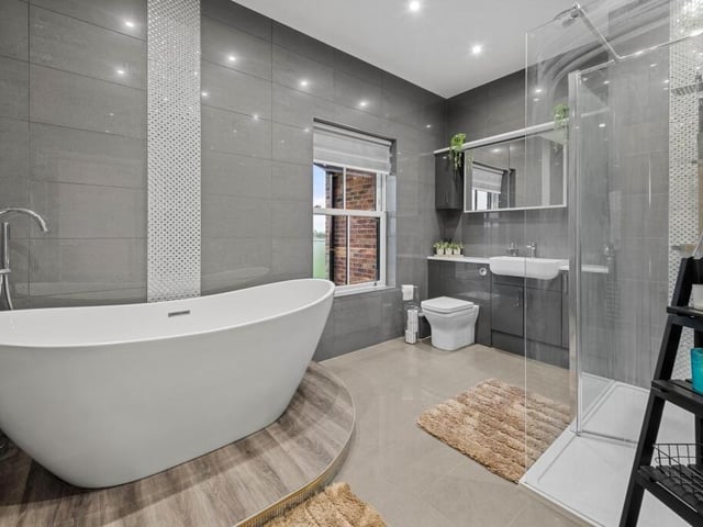 The bathroom.