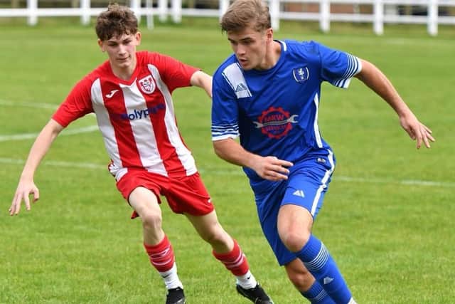 Brook Dennis in action for Louth.