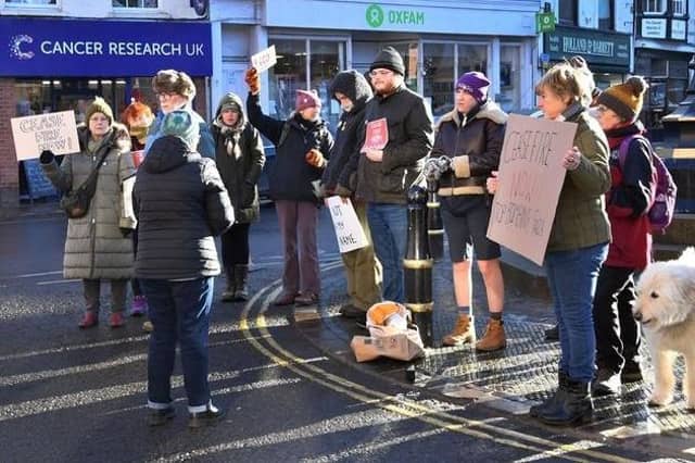 Activists stage one of their vigils in Louth town centre, supporting Palestine in the Gaza war.