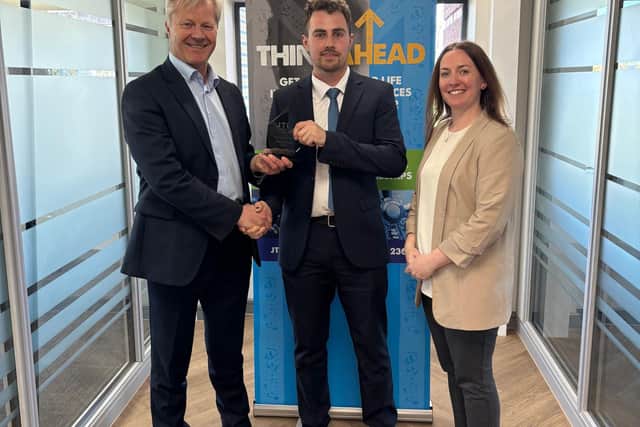 Connor was presented the Award by JTL CEO Chris Claydon & Operations Director Clair Bradley.
