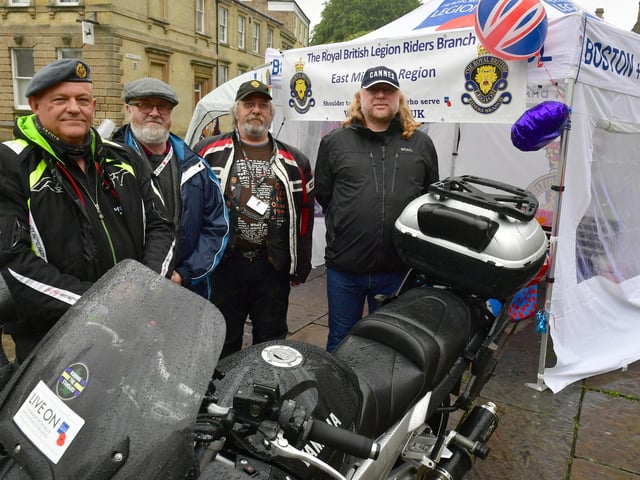 Pictured at the Jubilee event in Boston are, from left, Paul Ampleford, Frank Byrne, Andy Downey and Rio Tiffin of Boston & District branch of RBL and RBL Riders Branch.