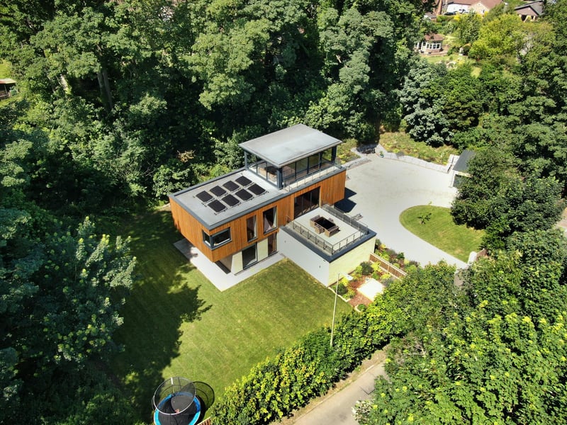 An aerial view of the property.