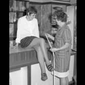 Carol Taylor, of Wellington Road, Boston, is pictured with Sketchley manageress Mrs O Snowden, in the summer of 1968.