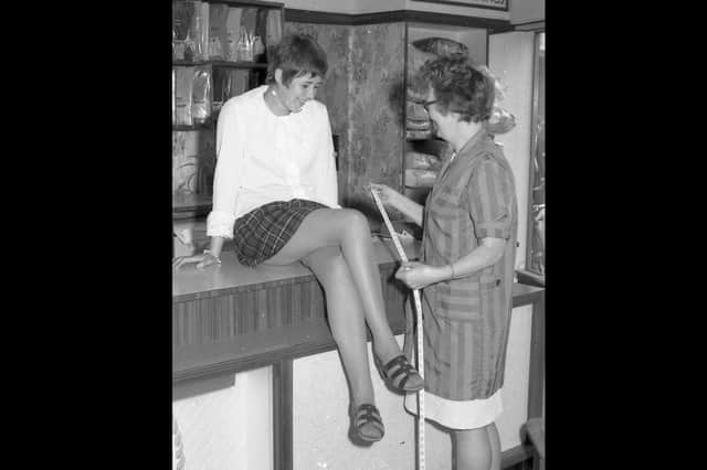 Carol Taylor, of Wellington Road, Boston, is pictured with Sketchley manageress Mrs O Snowden, in the summer of 1968.