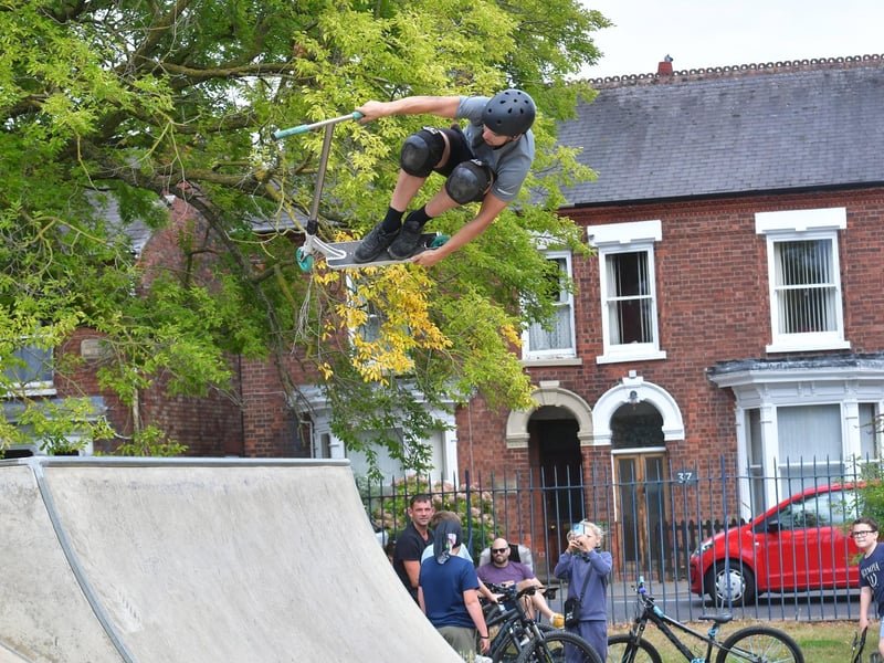 A rider performs a trick.