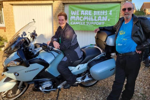 Helen and Steve gearing up for their summer solstice charity bike tour.