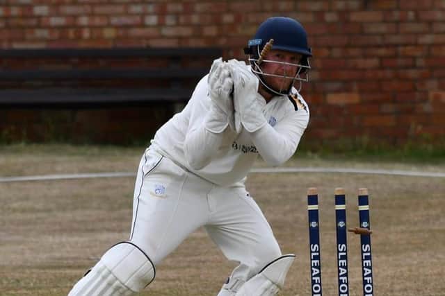 Wicketkeeper Matthew Wing in action in Sleaford defeat.