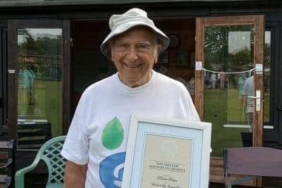 Bob Potter with his Croquet Association Diploma.