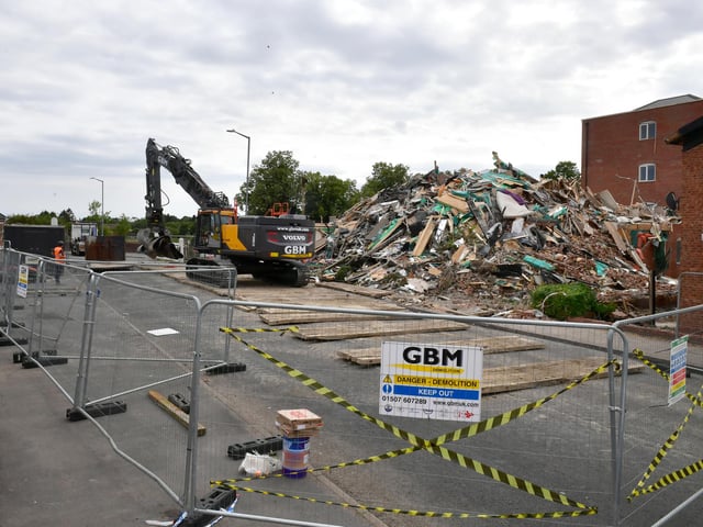 The building had been declared structurally unsafe as a result of the fire.