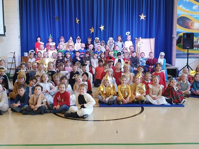 The full cast from the Christmas show put on by St Botolph's CE School, Quarrington.