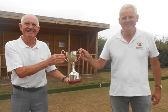 Bob Brindle and Peter Cawthorne celebrate success.