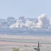 Smoke rises from Gaza after an IDF bombardment today (December 6) as seen near the Gaza border in Southern Israel. Israel and Hamas have resumed fighting after the end of a weeklong ceasefire last week, with Israel launching an expanded ground operation and aerial campaign in southern Gaza. Meanwhile, Hamas has remained able to fire rockets into Israel, although many are intercepted by the country's Iron Dome missile defense system. (Photo by Alexi J. Rosenfeld/Getty Images)