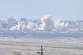 Smoke rises from Gaza after an IDF bombardment today (December 6) as seen near the Gaza border in Southern Israel. Israel and Hamas have resumed fighting after the end of a weeklong ceasefire last week, with Israel launching an expanded ground operation and aerial campaign in southern Gaza. Meanwhile, Hamas has remained able to fire rockets into Israel, although many are intercepted by the country's Iron Dome missile defense system. (Photo by Alexi J. Rosenfeld/Getty Images)