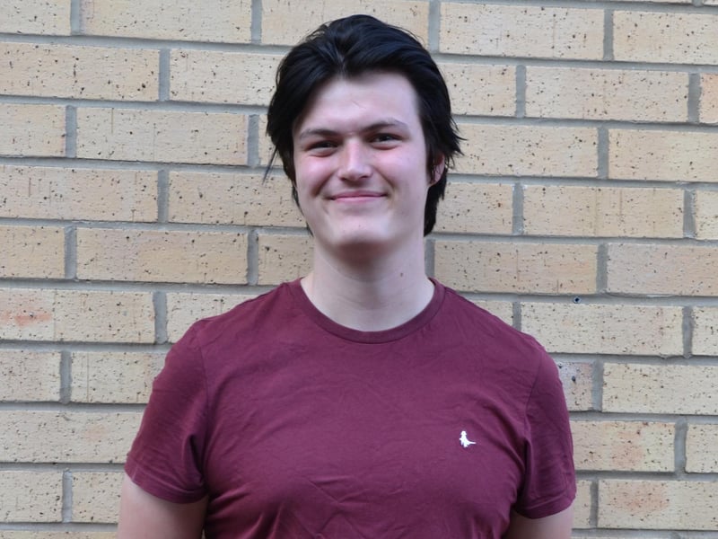Joe Hall - happy with his A-level results at Kesteven and Sleaford High School. Photo: Lucy Hubbert