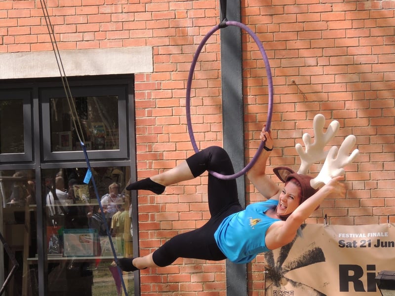 The All Rise circus arts show on Eastgate Green.