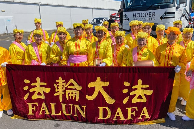 The Chinese Falun Gong Drummers travelled all the way from London to be in the carnival.