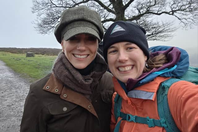 By royal appointment -- Lizzy grabs a quick selfie with the Princess Of Wales on the walk.