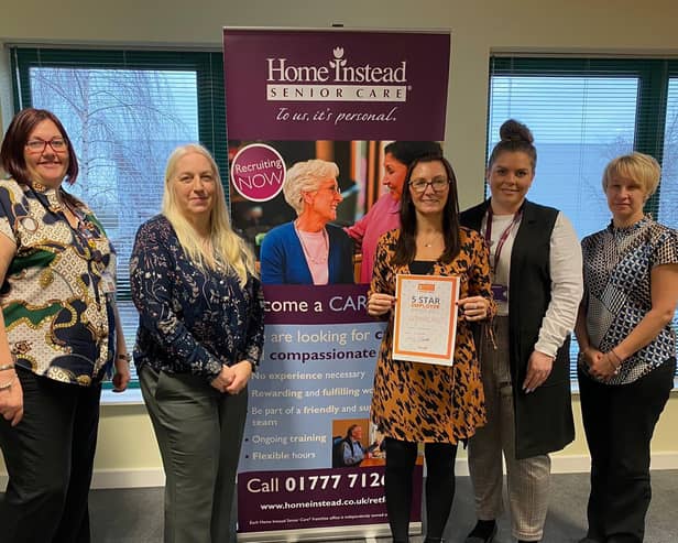 The team at Home Instead Retford and Gainsborough are pleased to work for a five star employer
