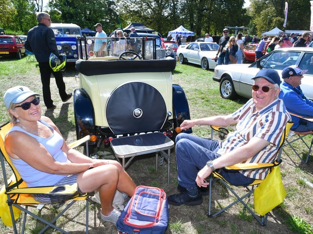 Nigel and Pauline Snow of Beckingham take in the sunshine with their 1934 Austin 7 PD 2 seat tourer.