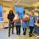 Lorraine Lewis delivering Christmas hampers
