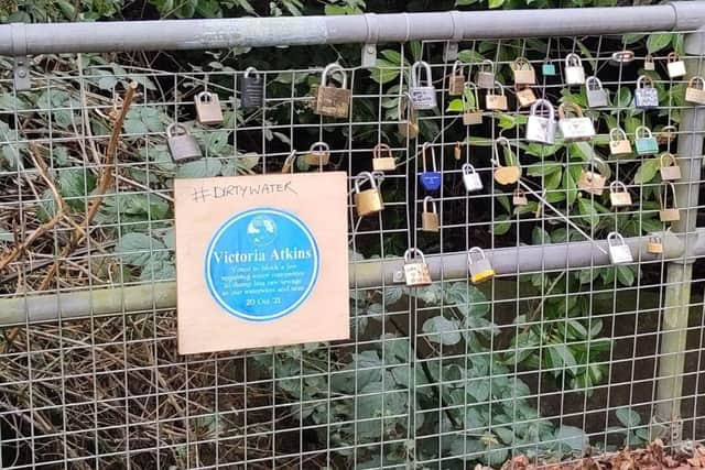 Grimsby & Louth's Extinction Rebellion installed the blue plaques bearing their allegations on the River Lud and Louth Canal.