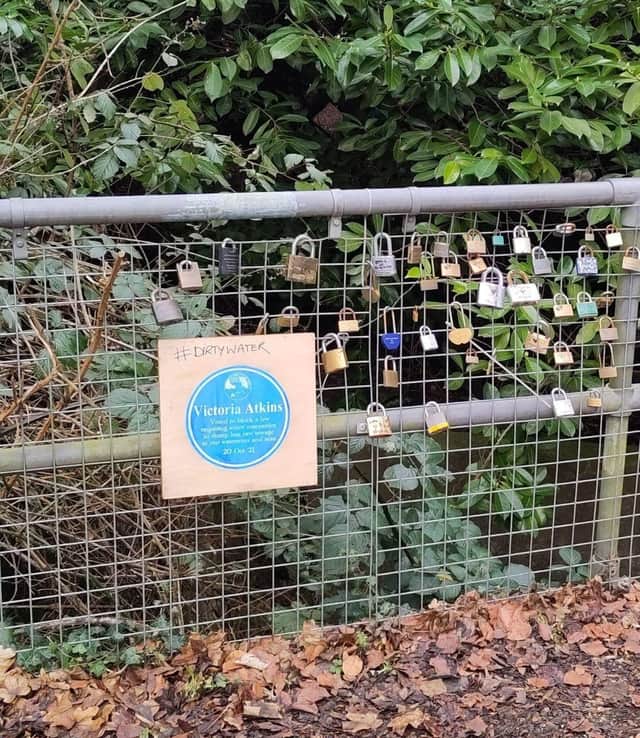 Grimsby & Louth's Extinction Rebellion installed the blue plaques bearing their allegations on the River Lud and Louth Canal.