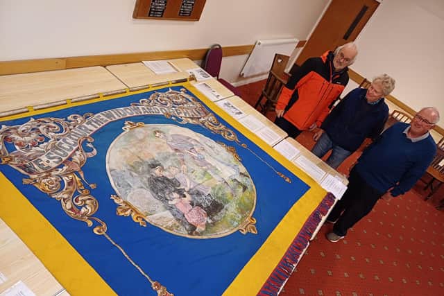 The banner was on display at the recent Caistor chair event organised by Caistor Local History Society. Image: Dianne Tuckett