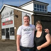Jayne Longden and Carl Shaw outside the Haighwayman pub in Skegness.
