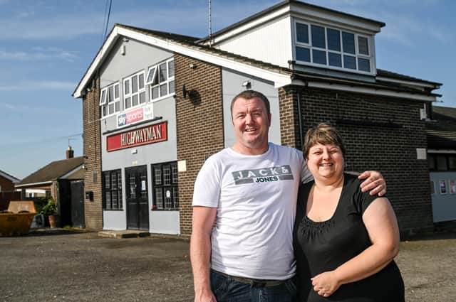 Jayne Longden and Carl Shaw outside the Haighwayman pub in Skegness.