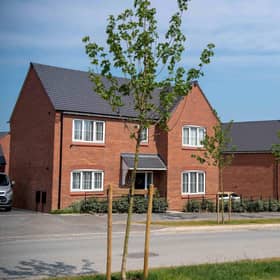 A typical street scene built by Bellway.