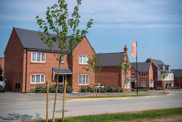 A typical street scene built by Bellway.