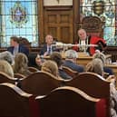 The new Leadership takes to their seats at the top table of Boston Borough Council.