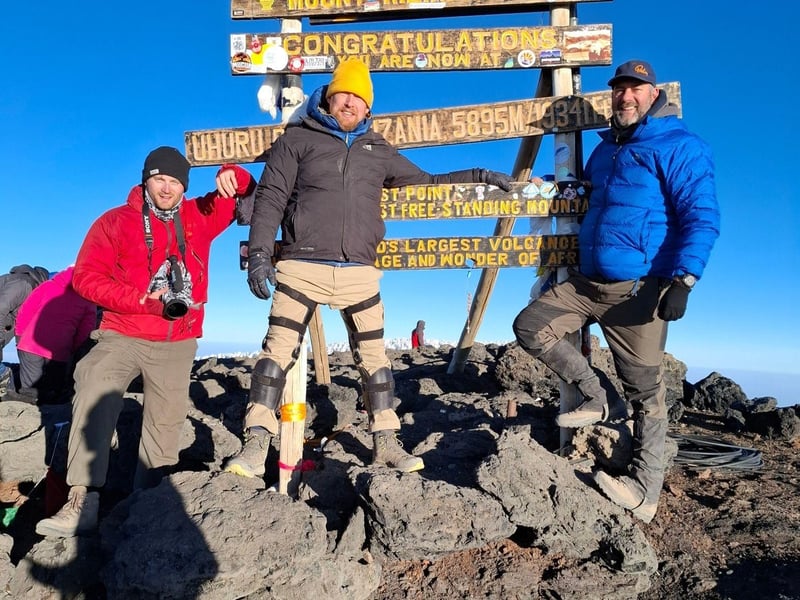 Conquering the world's highest mountain -Mount Kilimanjaro Jamie (middle)
