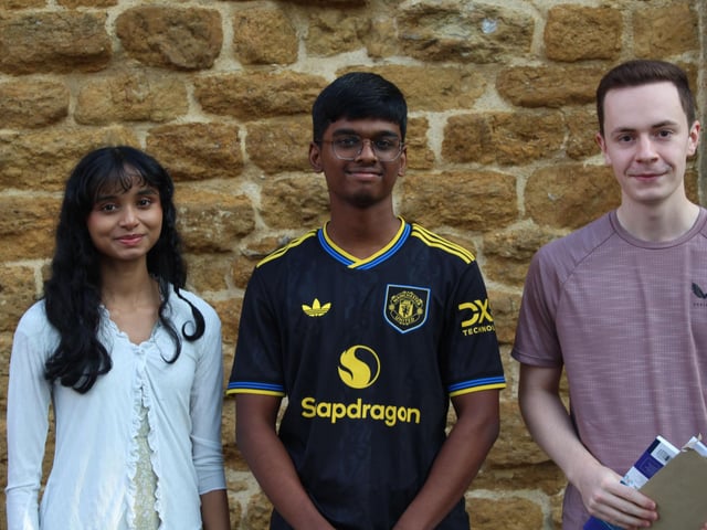 Happy days. Caistor Grammar School getting their A Level results.