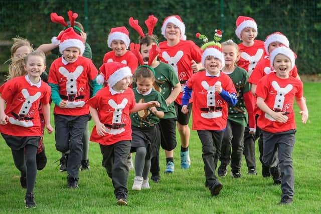 Pupils from Richmond Primary Academy enjoy the 'Santa and Reindeer' run.