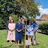 The tree-planting at King Edward VI Grammar School.