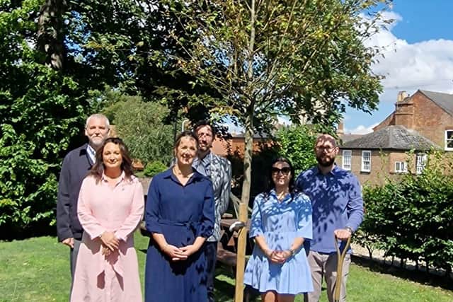 The tree-planting at King Edward VI Grammar School.