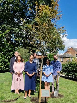 The tree-planting at King Edward VI Grammar School.