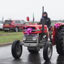 A scene from the finish of the Lincolnshire Ladies Tractor Road Run 2025. "It got quite bad in the afternoon," organiser Julie Mason said of the weather. The tractor in the rear lost a goggly eye during the course of the event.