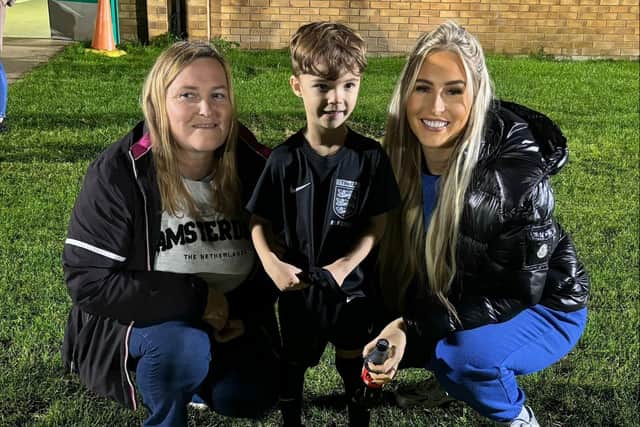 Mrs Trish Whitt (Teaching Assistant), Rocky Tinsley and Miss Emily Arden (Teacher)