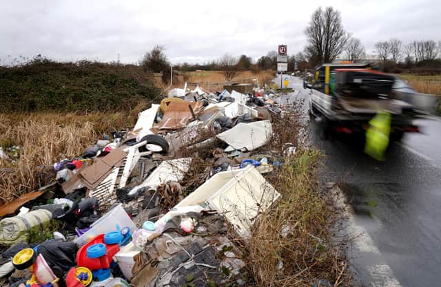 A view of a fly-tipping site near Erith in Kent, as statistics from DEFRA (Department for Environment, Food and Rural Affairs) show local authorities in England dealt with 1.13 million fly-tipping incidents during the year 2020/21 an increase of 16% from the 980,000 reported in 2019/20. Picture date: Friday February 4, 2022.
