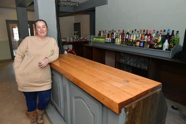 Victoria Brown in the bar of the soon-to-be Lancaster Tavern.