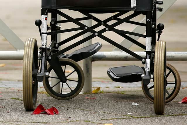 File photo dated 02/10/13 of a wheelchair. The British Red Cross has warned that millions of people are being left without wheelchairs as they recover from illness and risk being "trapped" in their own homes.
