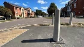 New bollards along Scarbrough Avenue in Skegness.