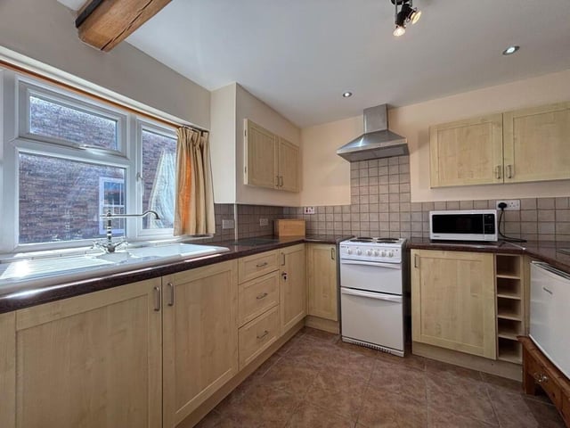 A closer view at the kitchen area.