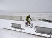 A brave cyclist takes a trip along the Prom in Kirkcaldy during the ‘Beast from the East’ weather in February 2018.