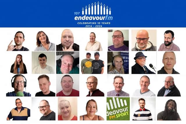 A graphic released by Endeavour FM of volunteers for its 10th anniversary.