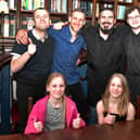Daniel Soloman, Jamie Wadlow,  Paul Hugill, Thomas Sanders, and (front) Keira and Chloe Wadlow. Photo: Mick Fox