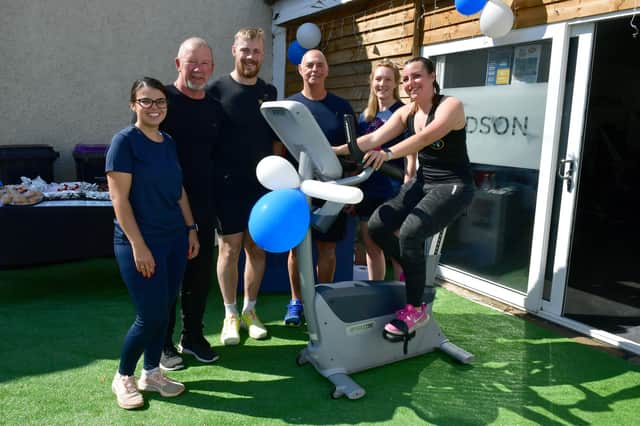 On their charity cycle ride. From left - Shannon Carter, Paul Fortune, Connor Yarwood, Trevor Hudson, Sammie Cuttell and Emma Hudson.